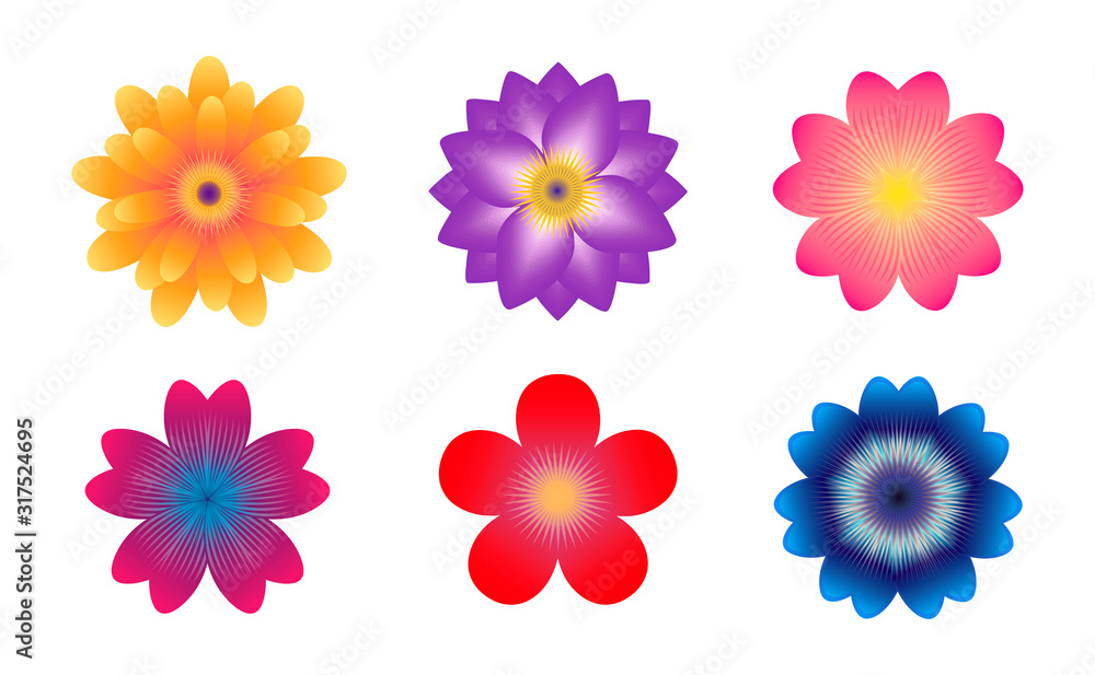 set of flowers set of flowers
