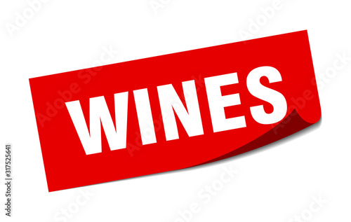 wines sticker. wines square sign. wines. peeler