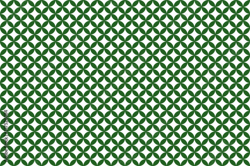 Green shippo Japanese pattern. Seven treasures geometric design.