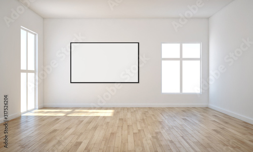 large luxury modern minimal bright interiors room mockup illustration 3D rendering