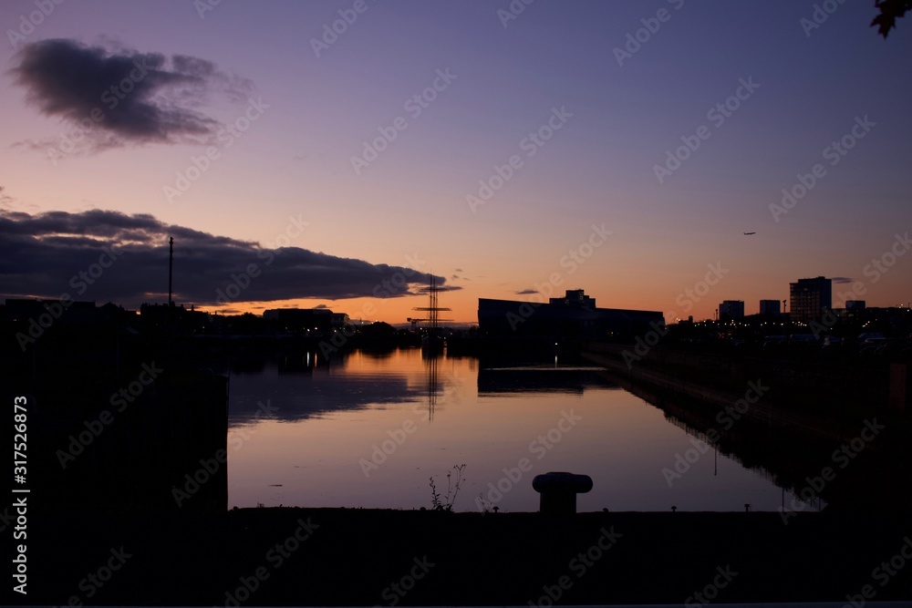 Glasgow Docks Harbour Sunset