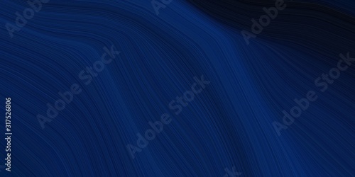 background graphic with modern waves background illustration with very dark blue, black and midnight blue color © Eigens
