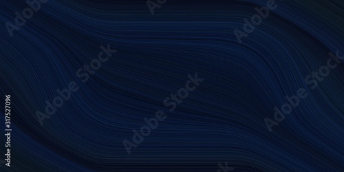 background graphic with abstract waves design with very dark blue and black color © Eigens