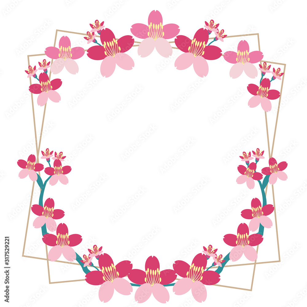 桜フレーム枠イラスト素材 Stock Vector Adobe Stock 桜フレーム枠イラスト素材 Stock Vector Adobe Stock