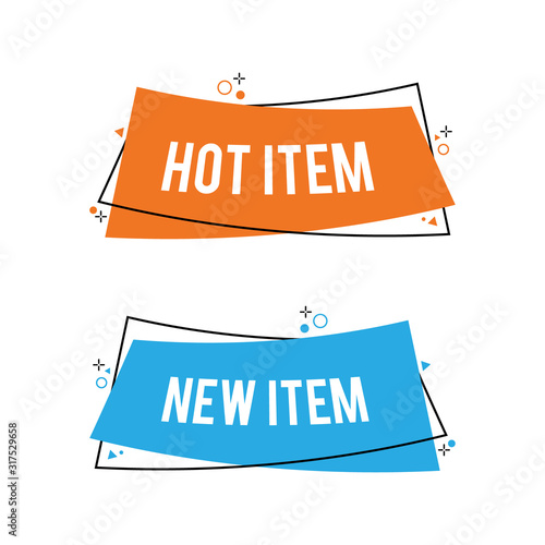 Hot Item and New Item Minimalist Abstract Labels