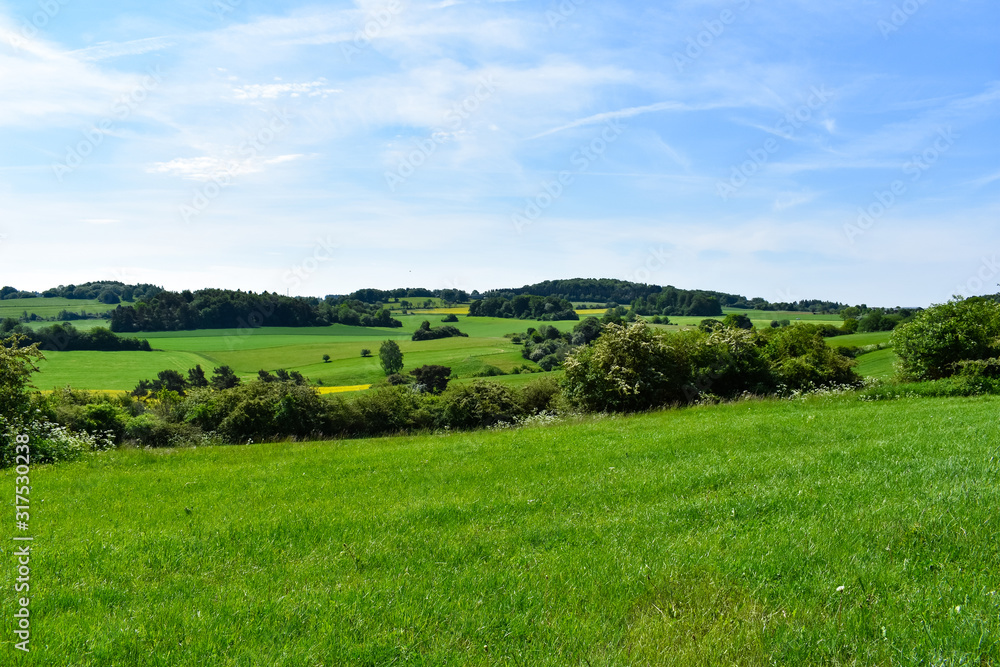 Beautiful spring landscape in Weyer in the Eifel