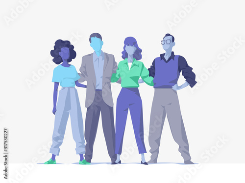 Squadra di donne e uomini - Illustrazione vettoriale