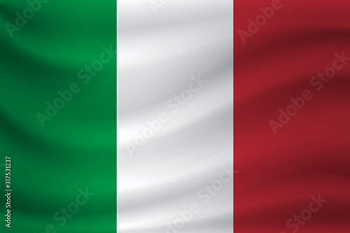 Waving flag of Italy. Vector illustration
