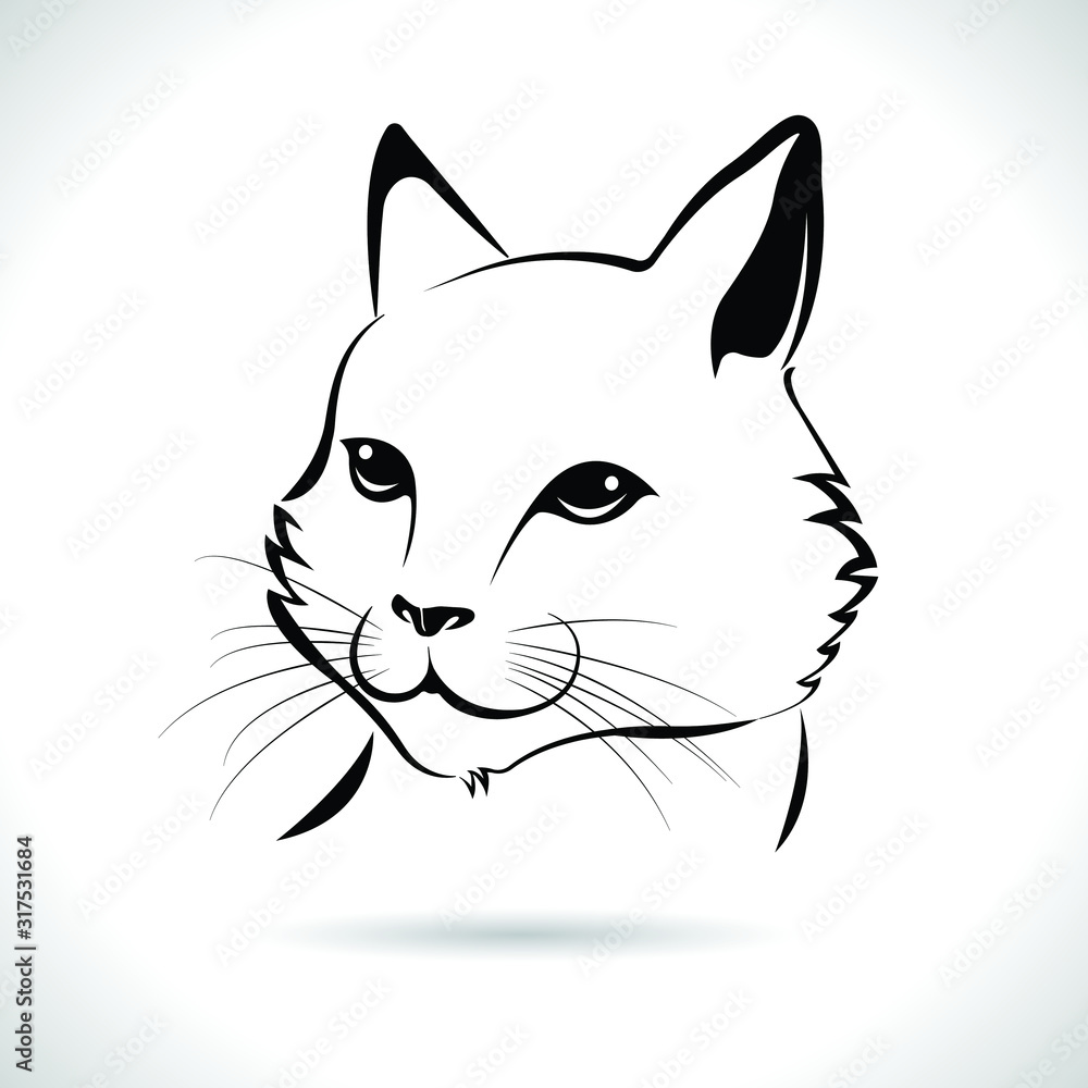 Obraz premium Vector of cat face design on white background, animal Easily editable vector illustration.