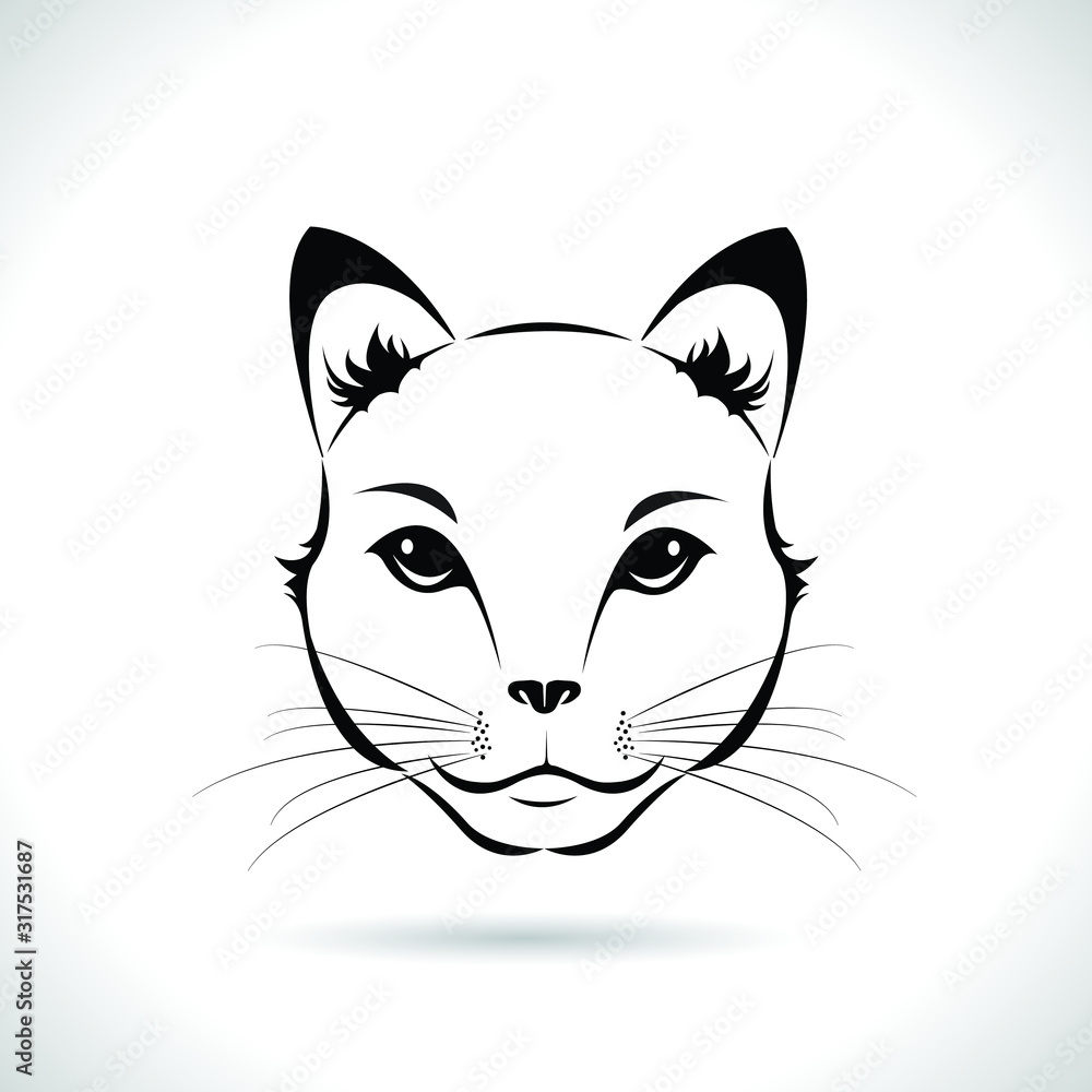 Fototapeta premium Vector of cat face design on white background, animal Easily editable vector illustration.