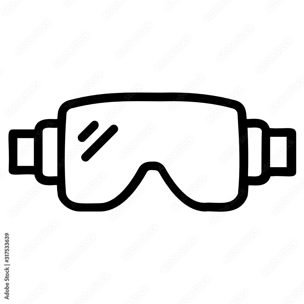 Winter Sports Eye Protection Goggles Concept, Snowboarding Adventure Sports Eye wear Glasses on White Background Winter Sports Eye Protection Goggles Concept, Snowboarding Adventure Sports Eye wear Glasses on White Background
