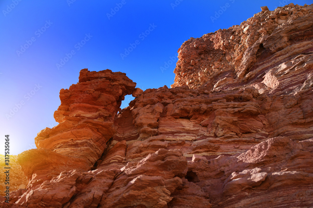 Rocks in Red Canyon. Negev Desert, Eilat, Israel
