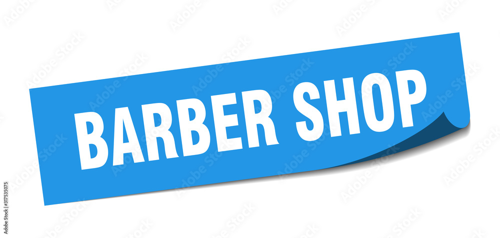 barber shop sticker. barber shop square sign. barber shop. peeler