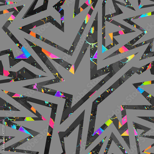 Geometric seamless pattern with bright spot effect.