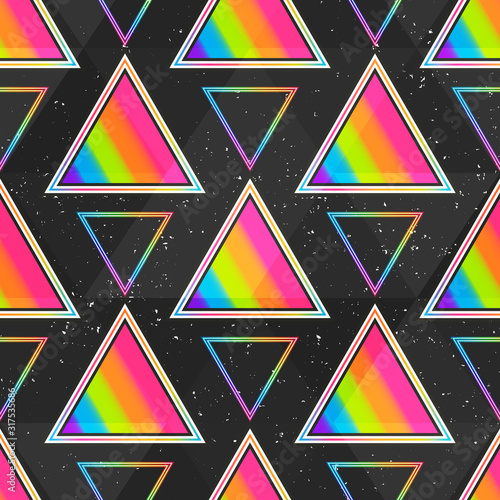 Rainbow triangle seamless pattern.