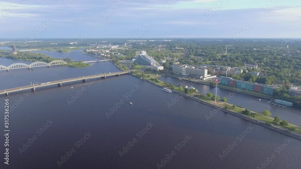 Riga Castle and buildings aerial panoramic view from drone Riga Castle and buildings aerial panoramic view from drone
