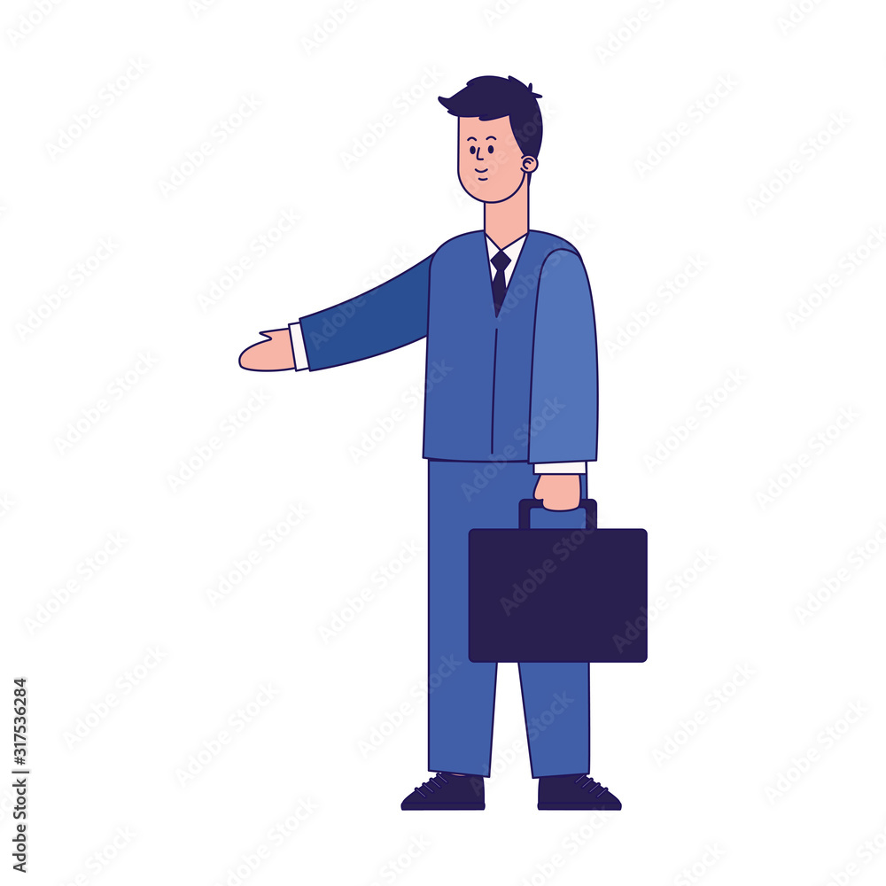 cartoon businessman holding a portfolio cartoon businessman holding a portfolio