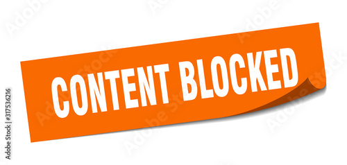 content blocked sticker. content blocked square sign. content blocked. peeler