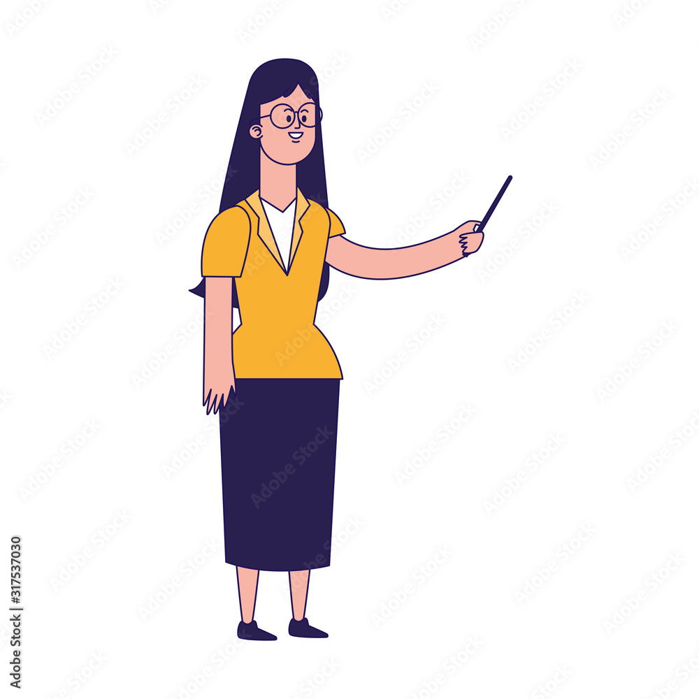 cartoon woman standing and pointing cartoon woman standing and pointing