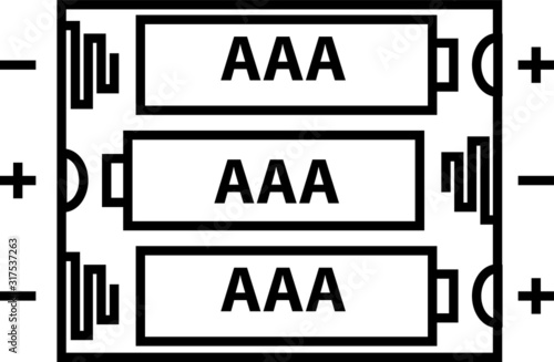 AAA battery icon, vector illustration