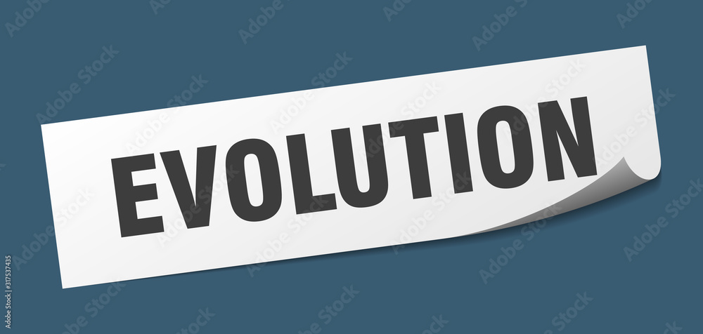 evolution sticker. evolution square sign. evolution. peeler