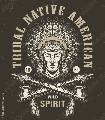 Monochrome wild west vintage emblem