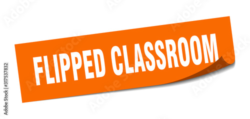 flipped classroom sticker. flipped classroom square sign. flipped classroom. peeler