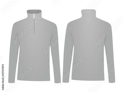 Grey fleece long sleeve. vector