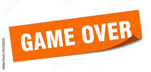 game over sticker. game over square sign. game over. peeler