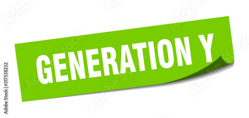 generation y sticker. generation y square sign. generation y. peeler