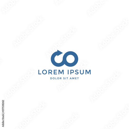 Vector logo design icon. Abstract letter CO. Modern style