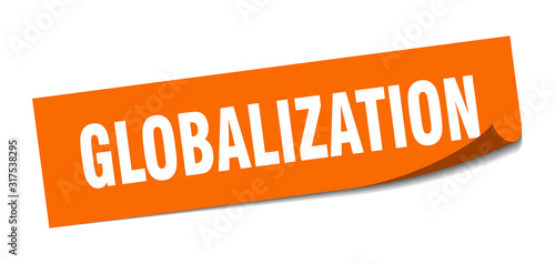 globalization sticker. globalization square sign. globalization. peeler