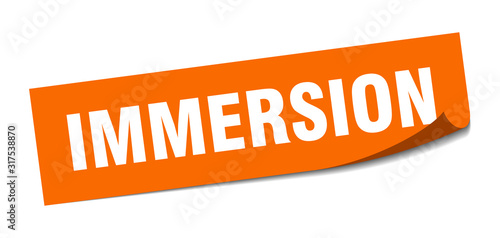 immersion sticker. immersion square sign. immersion. peeler