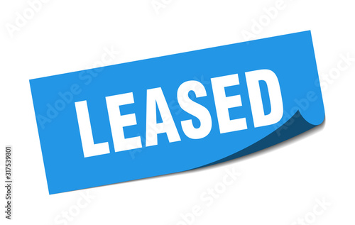 leased sticker. leased square sign. leased. peeler