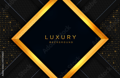 Luxury elegant background with gold lines composition and luster effect. Business presentation layout