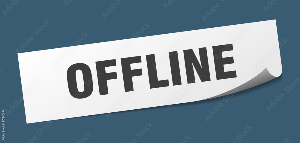 offline sticker. offline square sign. offline. peeler
