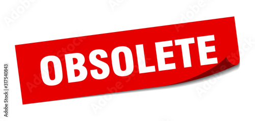 obsolete sticker. obsolete square sign. obsolete. peeler