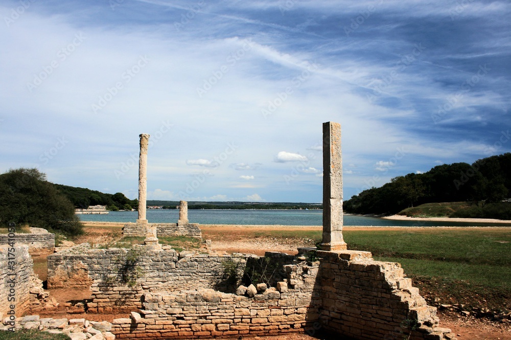  column of the Roman vill in the Verige bay, N.P. Brioni, Croatia