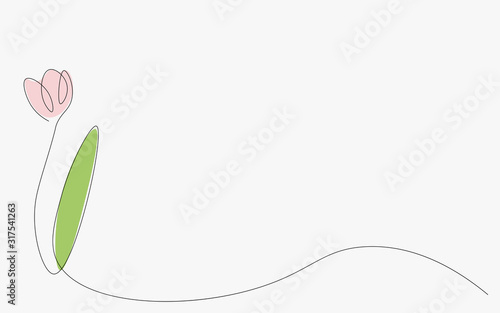 Spring background with pink flower vector illustration