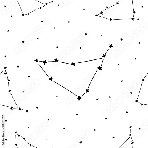 Constellation stars set horoscope decoration seamless pattern