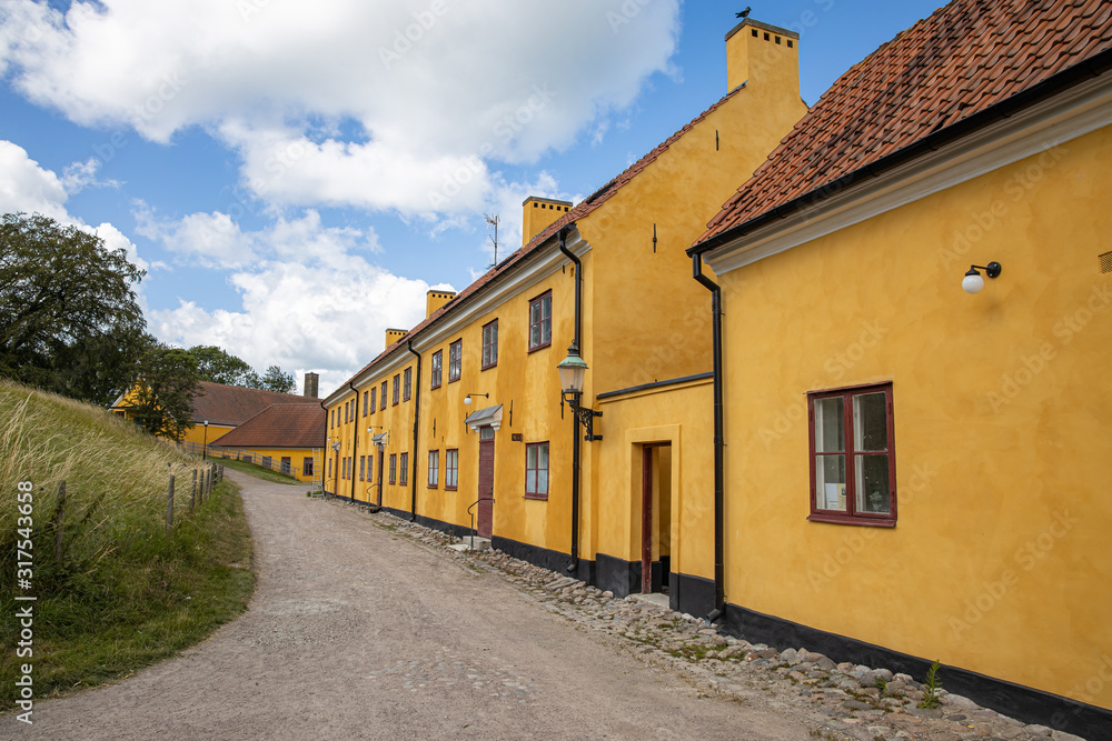 Yellow color house near by Citadel building in Landskrona, Sweden
