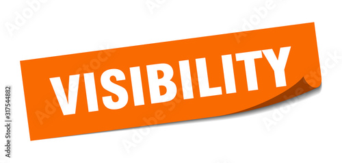 visibility sticker. visibility square sign. visibility. peeler