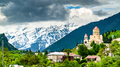 St. Nicholas Church in Mestia, Georgia photo