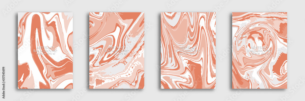 Obraz premium Abstract liquid marble background. Liquid marble texture, waves. Applicable for cover design, invitations, presentations, flyers, posters, business cards. Contemporary art. Vector illustration EPS 10.