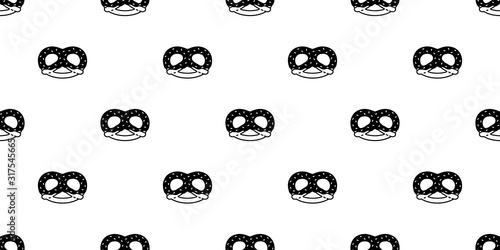 pretzel seamless pattern cookie vector snack bread scarf isolated tile background repeat wallpaper cartoon doodle illustration design