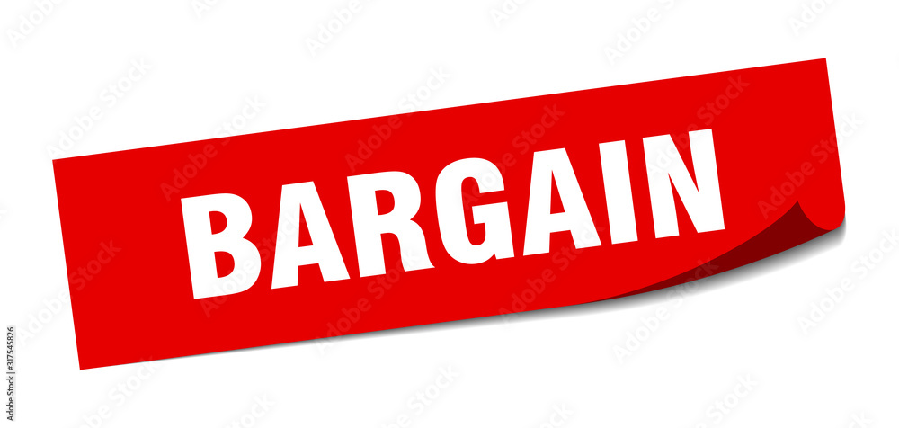 bargain sticker. bargain square sign. bargain. peeler