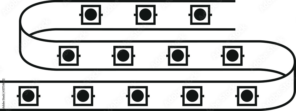 LED diode icon, LED stripe icon, Vector illustration. LED diode icon, LED stripe icon, Vector illustration.