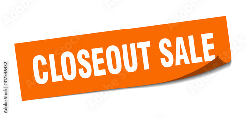 closeout sale sticker. closeout sale square sign. closeout sale. peeler