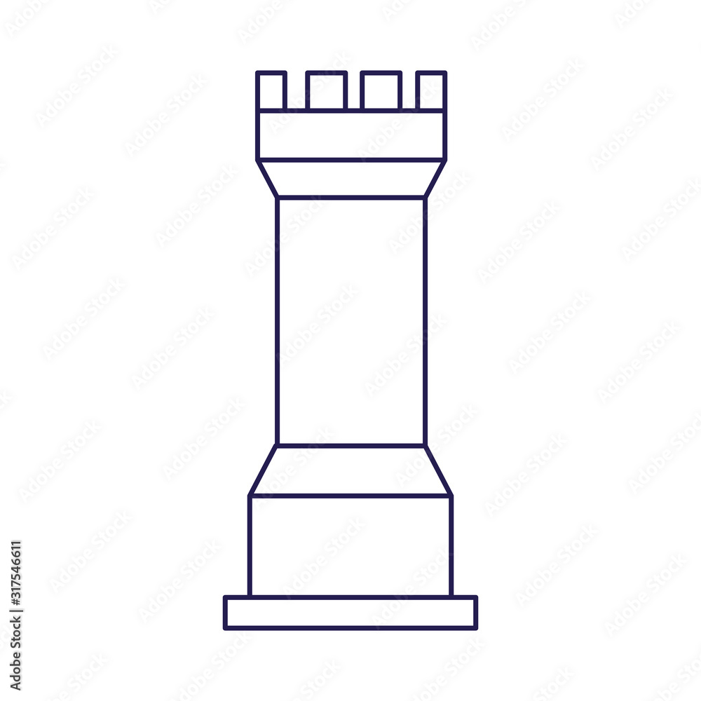 rook chess piece icon, flat design rook chess piece icon, flat design