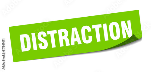 distraction sticker. distraction square sign. distraction. peeler